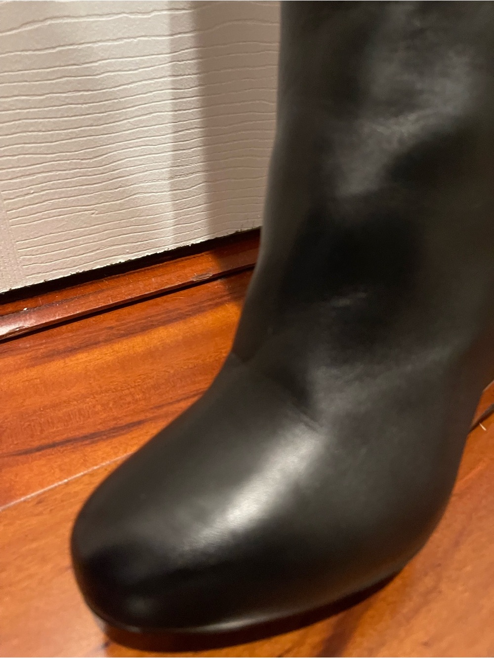 CHANEL Black Leather Tall Zipper Boots - Picture 9 of 10